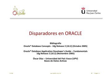 Disparadores en ORACLE - Kybele