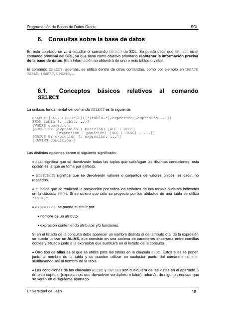 PRÁCTICAS DE BASES DE DATOS I - Universidad de Jaén