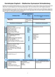 Lehrplan Sek I - Städtisches Gymnasium Schmallenberg