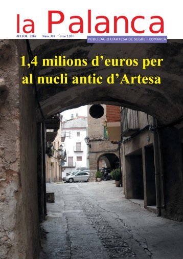 1,4 milions d'euros per al nucli antic d'Artesa - La Palanca