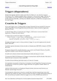 Triggers (disparadores) Creación de Triggers