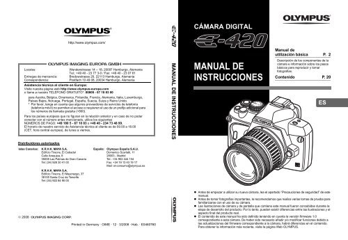 Olympus E-30 Cámara Digital Manual de instrucciones impreso Guía de usuario 163 Páginas