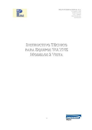 INSTRUCTIVO TÉCNICO PARA EQUIPOS MODELOS 2 VISTA - PELP