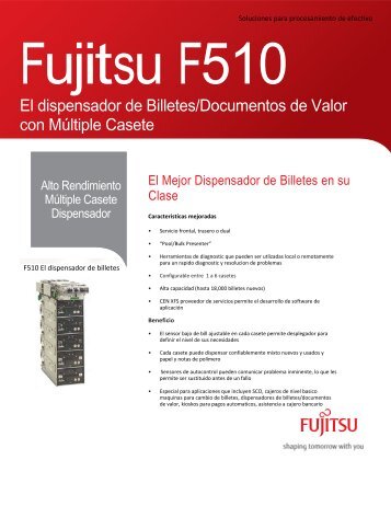 El dispensador de Billetes/Documentos de Valor con ... - Fujitsu