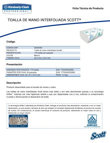 Ficha TВcnica TOALLA 30204383.pdf - Kimberly Clark