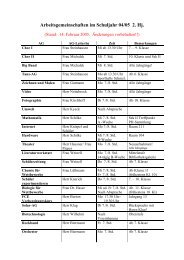 Arbeitsgemeinschaften im Schuljahr 04/05 2. Hj. - Gymnasium ...