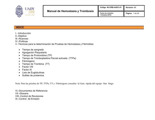 Manual de Hemostasia y Trombosis - Universidad Autónoma de ...