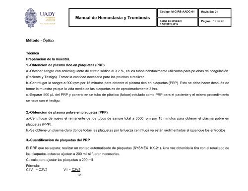 Manual de Hemostasia y Trombosis - Universidad Autónoma de ...