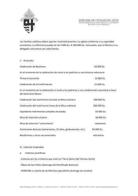 CARTA CIRCULAR PARA TODOS LOS FIELES DE LA DIÓCESIS