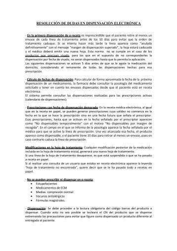 Resolución dudas febrero 2013 - Colegio Oficial de Farmacéuticos ...
