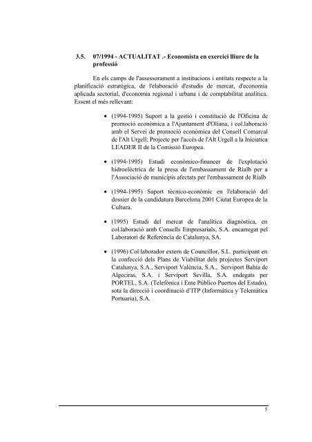 Currículum Vitae Francesc J. Gisbert i Sempere Barcelona, octubre ...