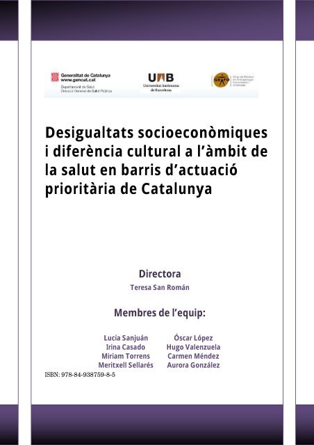 Desigualtats socioeconòmiques i diferència cultural a l'àmbit de la ...