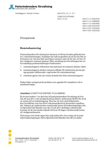 Tjänsteutlåtande - Stockholms läns landsting