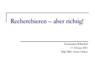 Recherchieren – aber richtig! - Gymnasium-Wilnsdorf