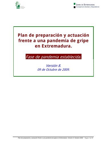 Plan de preparación y actuación frente a una pandemia de gripe en ...