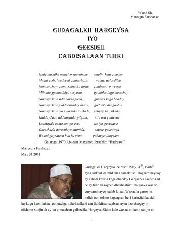 gudagalkii hargeysa iyo geesigii cabdisalaan turki - Farshaxan