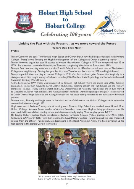 Hobart College Newsletter 3 2012 - Tasmanian Academy