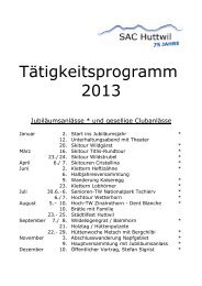 Tätigkeitsprogramm 2013 - SAC Huttwil