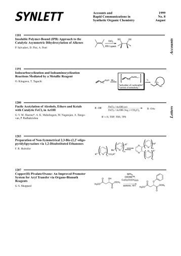 Accoun ts Letters - Thieme Chemistry