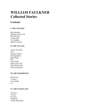 WILLIAM FAULKNER, Collected Stories - literature save 2