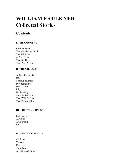WILLIAM FAULKNER, Collected Stories - literature save 2