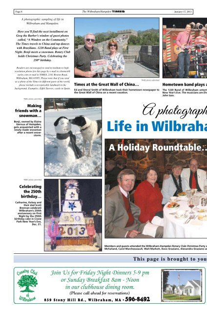 January 17, 2013 PDF Edition - Wilbraham-Hampden Times