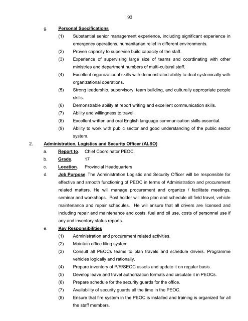 National Disaster Response Plan (NDRP) March 2010 - NDMA