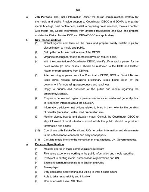 National Disaster Response Plan (NDRP) March 2010 - NDMA