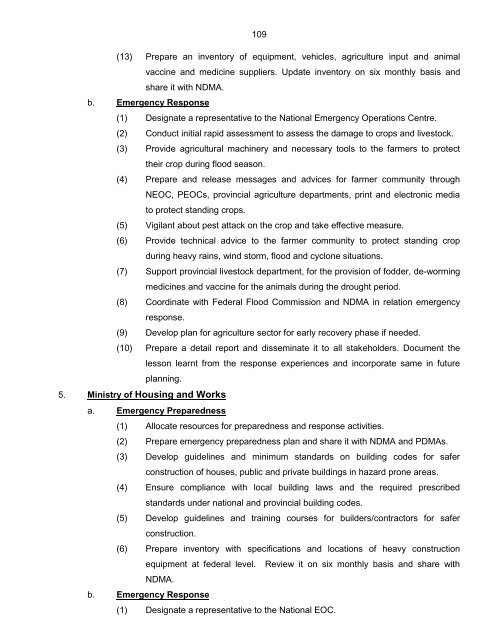 National Disaster Response Plan (NDRP) March 2010 - NDMA