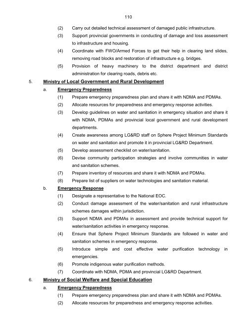 National Disaster Response Plan (NDRP) March 2010 - NDMA