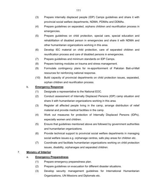 National Disaster Response Plan (NDRP) March 2010 - NDMA