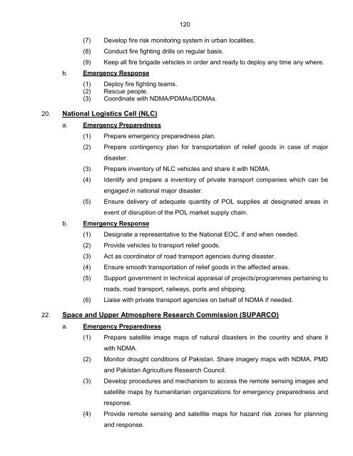 National Disaster Response Plan (NDRP) March 2010 - NDMA