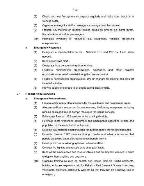 National Disaster Response Plan (NDRP) March 2010 - NDMA