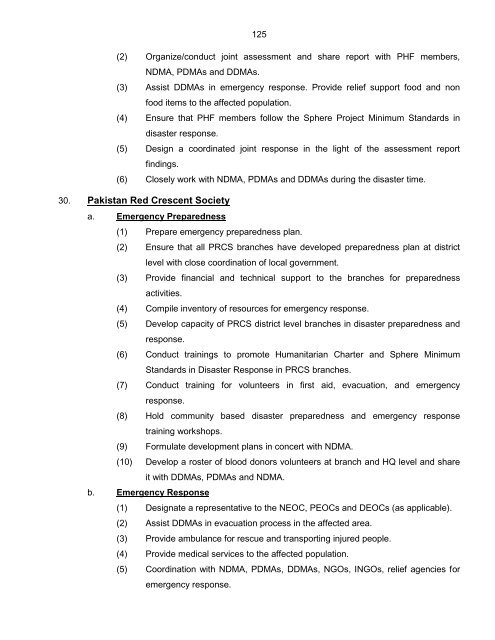 National Disaster Response Plan (NDRP) March 2010 - NDMA