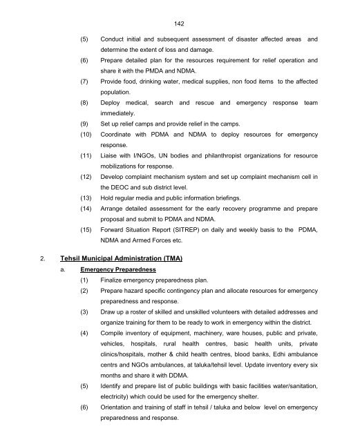 National Disaster Response Plan (NDRP) March 2010 - NDMA