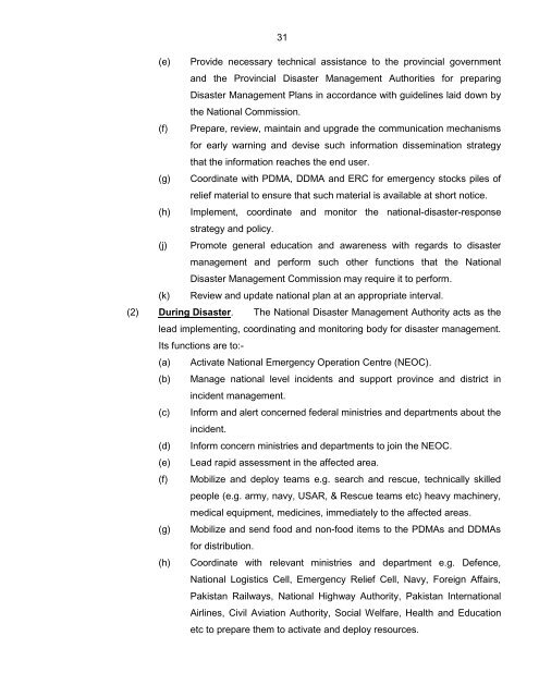 National Disaster Response Plan (NDRP) March 2010 - NDMA