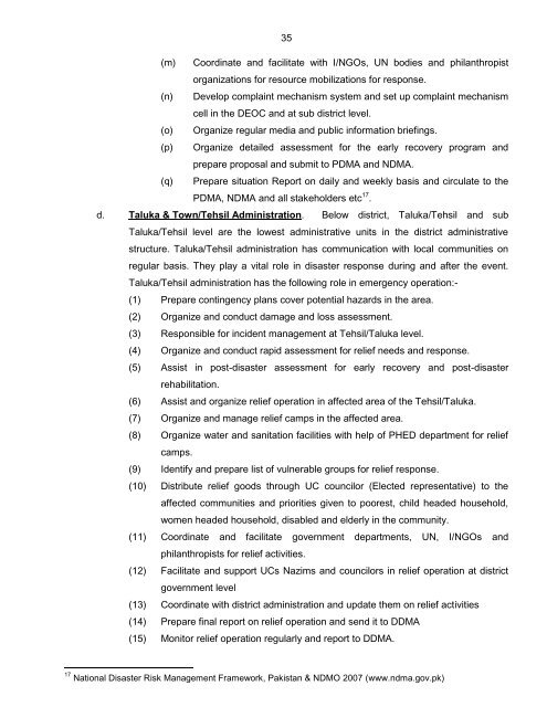 National Disaster Response Plan (NDRP) March 2010 - NDMA