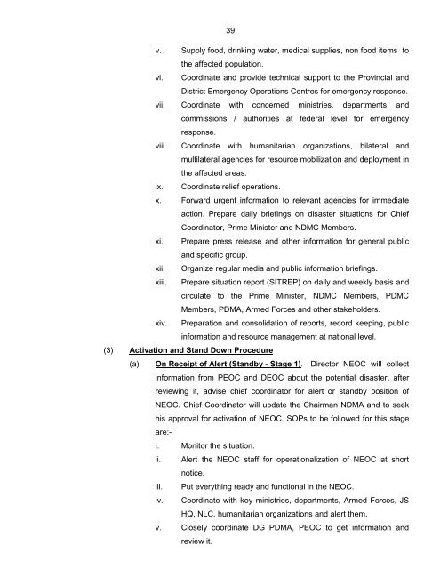 National Disaster Response Plan (NDRP) March 2010 - NDMA