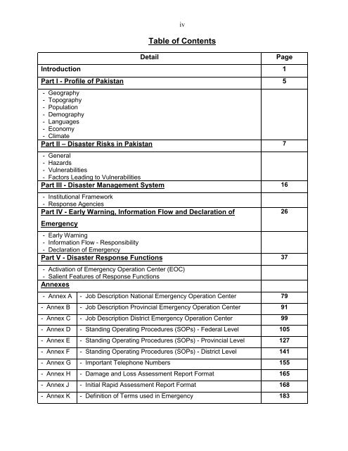 National Disaster Response Plan (NDRP) March 2010 - NDMA