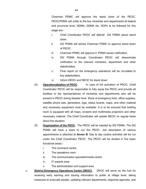 National Disaster Response Plan (NDRP) March 2010 - NDMA