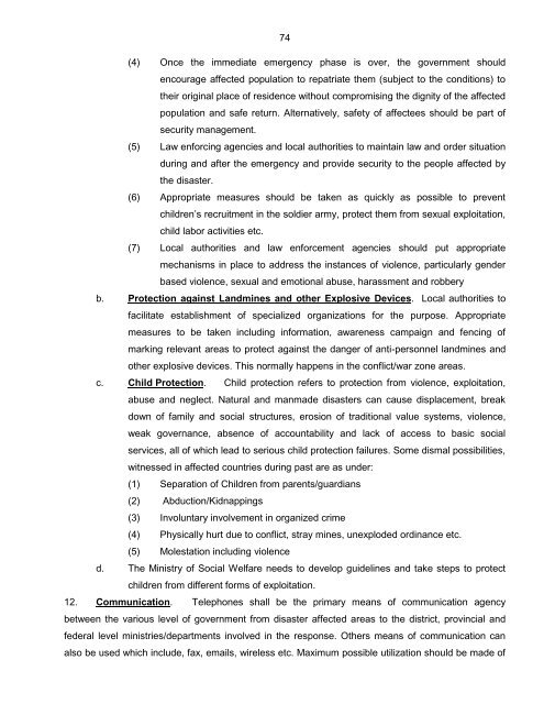 National Disaster Response Plan (NDRP) March 2010 - NDMA