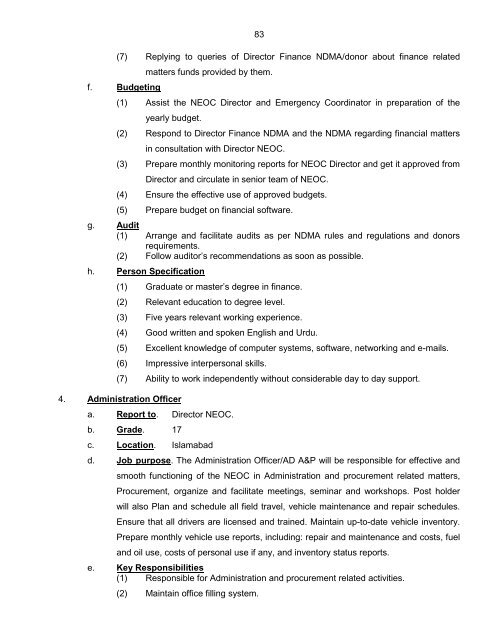 National Disaster Response Plan (NDRP) March 2010 - NDMA