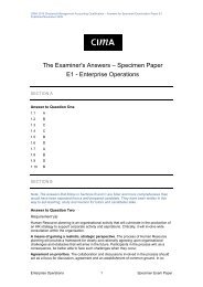 The Examiner's Answers – Specimen Paper E1 - Enterprise ... - CIMA