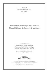 The Library of Michael Killigrew desTombe - PBA Galleries