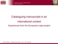 Experiences from the Europeana regia project - Herzog August ...