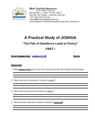 A Practical Study of JOSHUA - Bible Teaching Resources