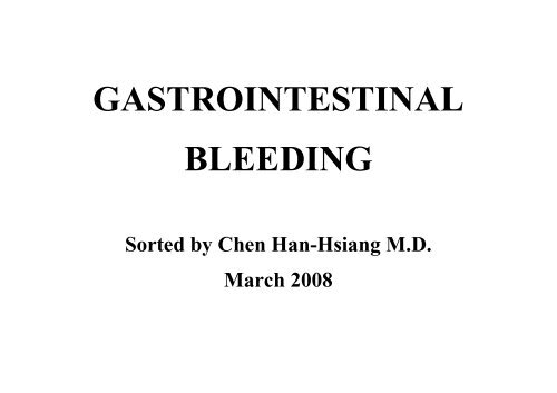 GASTROINTESTINAL BLEEDING