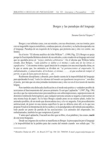 Borges y las paradojas del lenguaje - Asociación Psicoanalítica del ...