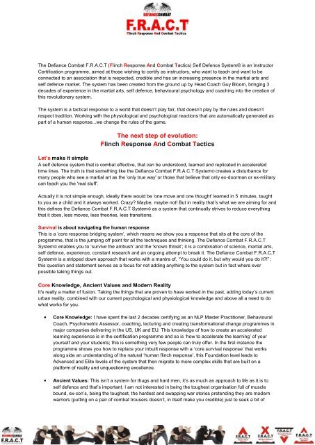 Flinch Response And Combat Tactics Self Defence Courses Flinch Response And Combat Tactics Self Defence Courses