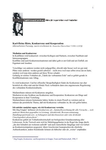 Karl-Heinz Risto, Konkurrenz und Kooperation - Habichtswald ...